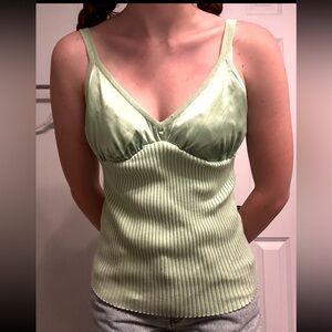 Green Ribbed Tank Top
